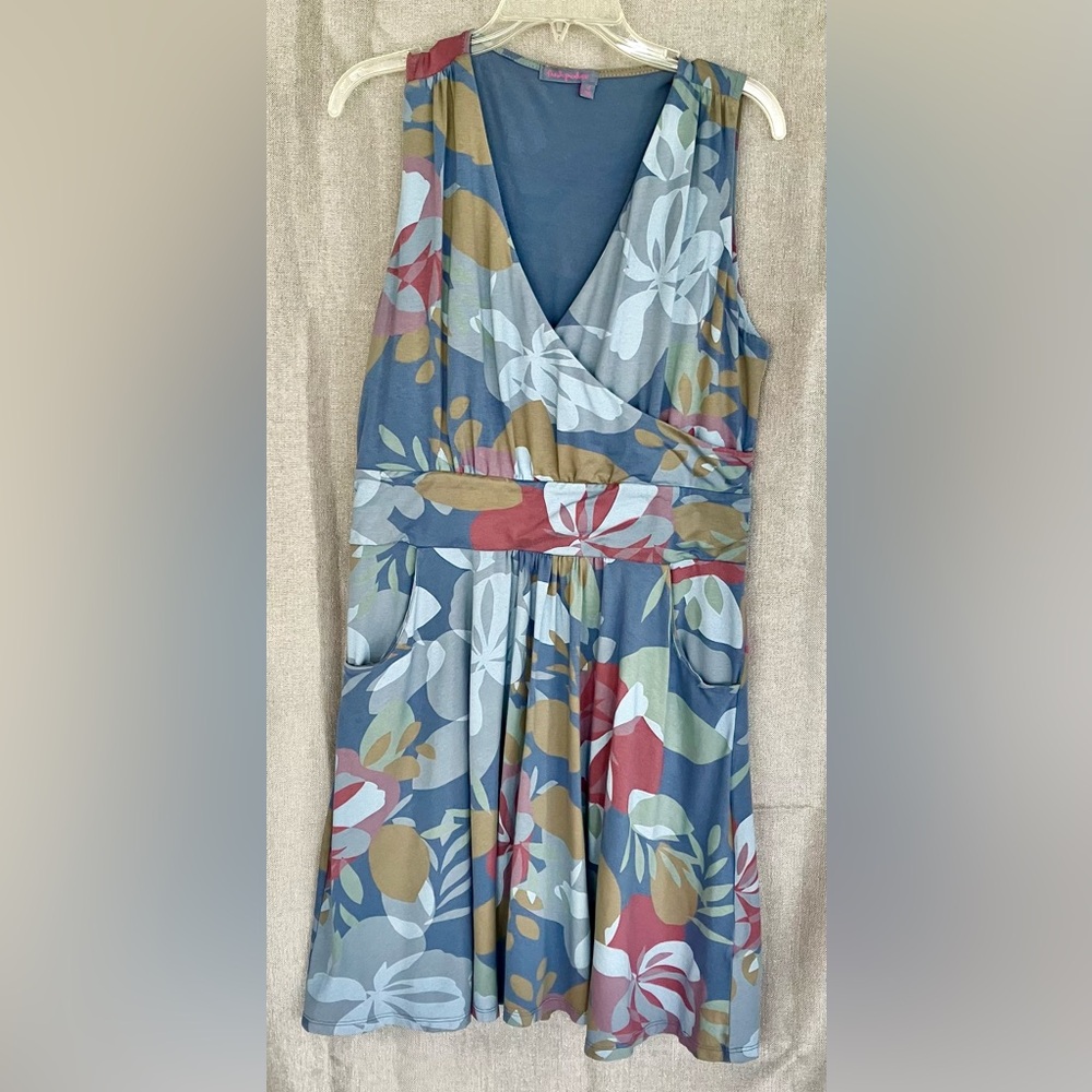 Fresh Produce Fresh Blossoms Tank Dress Size Large Blue